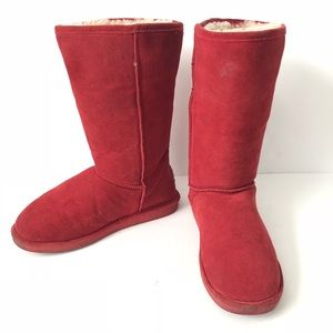 red ugg style boots